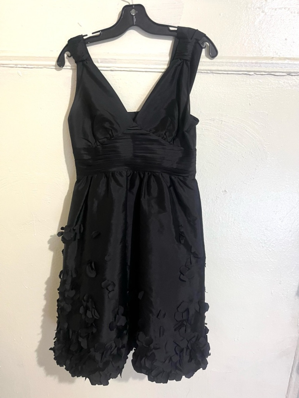 Calvin Klein Little Black Dress with 3D Floral Appliqué